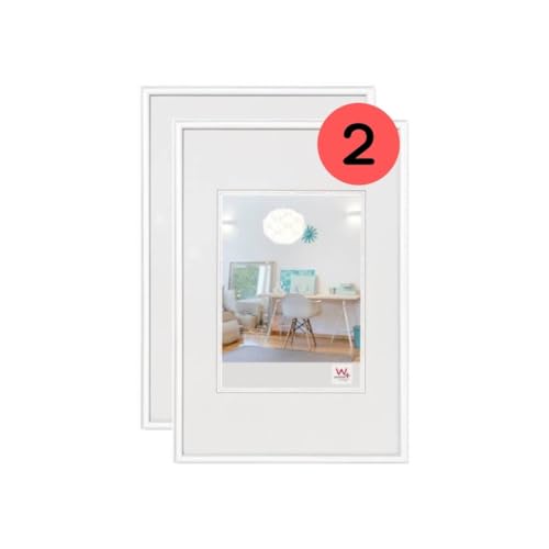 walther Design Picture Frame White 40 x 60 cm Twin Pack, New Lifestyle Plastic Frame KV460WD