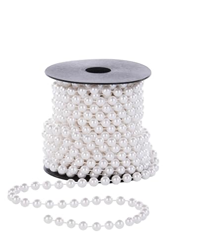 Christmas Tree Beaded Garland Decoration, 10 m, White