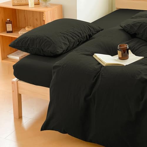 "100% Washed Cotton Weighted Blanket Cover, Linen Feel Duvet Cover for Weighted Blanket 60""x80"", Plain Simple Cotton Heavy Blanket Duvet Cover (Olive Green, 60""x80"")"