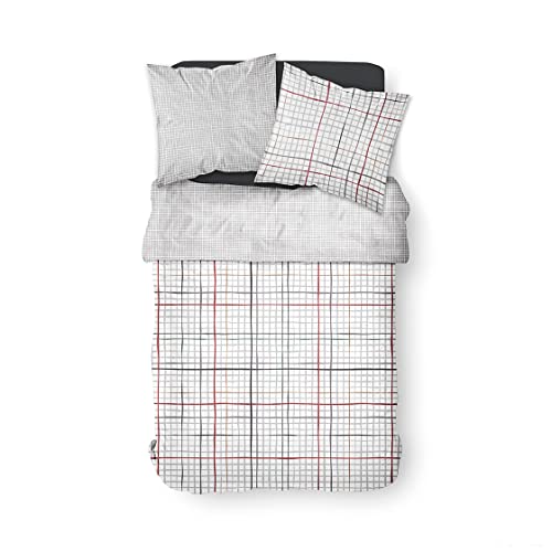 Today Double Duvet Cover 240 x 260 cm Cotton Printed White Graphique Sunshine 3.50 cm