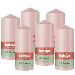 Bolsius – Essentials – Smooth Pillar Candle – ash Pink – 13 cm – Decorative Candles – Contains Natural Plant-Based Wax – Without Palm Oil