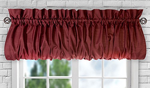 "Ellis Curtain 1 Balloon Valance, Polyester Cotton, Merlot, W 15"" x L 60"" (1 Panels)"