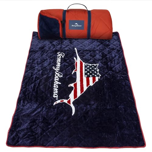 Tommy Bahama Oversized Outdoor Packable Blanket - Lightweight Portable with Carry Strap, for Beach, Park, Camping & Concerts