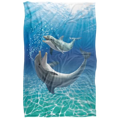 Jq Licensing - Royce Mcclure Dolphin Bubbles Silky Touch Super Soft Throw Blanket 91 x 147 Cm