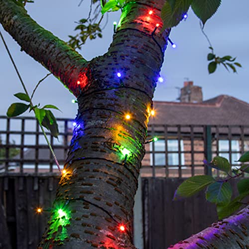 GardenKraft 25740 200 Solar Powered Outdoor LED String Lights / 19.9m Coverage / IP44 Weatherproof/Auto-On/Garden, Weddings, BBQs, Parties
