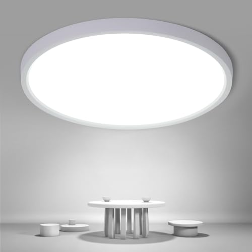 Osairous LED Ceiling Light 36W, 16 Inch Flat Round Ceiling Lamp, 6500K 3980 LM, Waterproof IP44, White Light Lamps for Bathroom, Living Room, Bedroom, Hallway