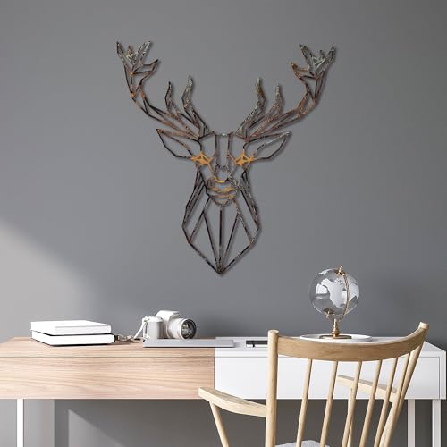 Hand-Painted Decorative Metal Wall Accessory, 60 x 65 cm, 100% Metal, 1.5 mm Thick, Unique Colour Variations, Perfect for Home Decor