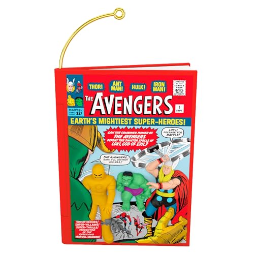 Hallmark Keepsake MARVEL Hanging Ornament - Classic Avengers Comic Book Design, Red