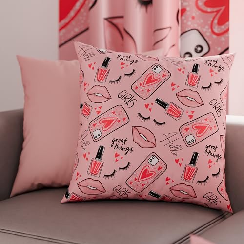 PETTI Artigiani Italiani - Pair of Microfibre Pillow Cases 65 x 65 cm, Pillows for Bedrooms, Sofa, Living Room, Set of 2 Cushion Covers, Lipstick Pink Pillowcase, 100% Made in Italy