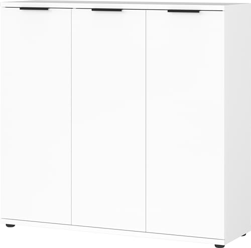 Germania Shoe Cabinet 0360-84 GW-STANTON, in White, Space for up to 24 Pairs of Shoes, 113 x 108 x 37 cm (W x H x D)