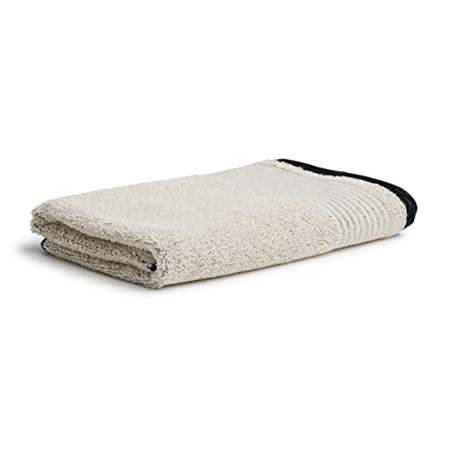 M??ve Eden bath towel 80 x 150 cm, 80% cotton / 20% linen, nature/black