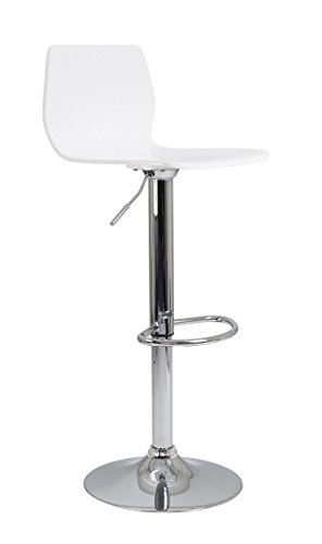 Office Essentials Bistro Cafe Bar Stool - Chrome Base/White Seat