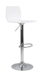 Office Essentials Bistro Cafe Bar Stool - Chrome Base/White Seat