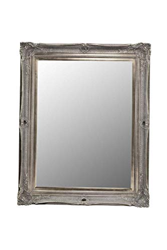 Mirror Shabby Chic Fabulous Ornate SILVER Antique Style Overmantle/Wall Deep Ornate Frame complete Premium Quality Pilkington's Glass - Overall Size: 32 inches x 42 inches (81cm x 107cm)