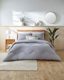 Night Lark Coverless Duvet 10.5 Tog Cotton Waffle - Grey, King Size