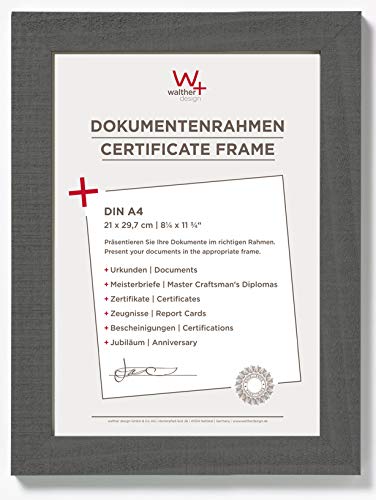 walther design Picture Frame Grey 21 x 29,7 cm (DIN A4) Home Wooden Frame HO130D