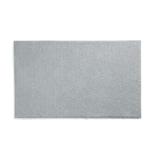 kela Maya Non-Slip Bath Mat, 60 x 100 x 1.5 cm, Grey Bathroom Rug, Washable, Recycled Polyester, Fluffy Bath Mat