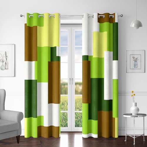Tyrot Avocado Green 100% Blackout Curtains, 52x84 - 100% Black Out Curtains, Thermal Insulated, Light Blocking, Room Darkening, Grommet Top, Window Drapes, 52Wx84L, 2 Panels
