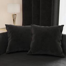 PETTI Artigiani Italiani - Velvet Furniture Cushions, Cushion for Bedroom, Sofa Living Room, Cushion Cover, Black, 2 Pieces - 30 x 30 cm