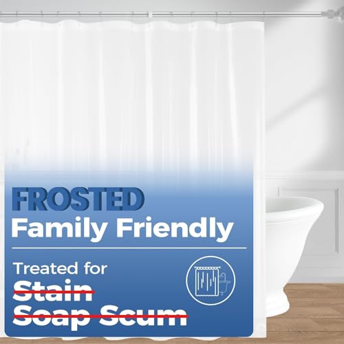 downluxe Set of 3 Frosted Shower Curtain Liner 72x72 - PEVA 3 Gauge Light Weight,Waterproof,Odorless with Rust-Resistant Grommets Holes