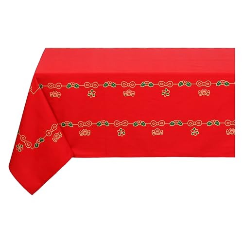 THUN, 100% Cotton Christmas Tablecloth 10-12 Seater Christmas Wish Range Gift Idea, 150 x 250 cm