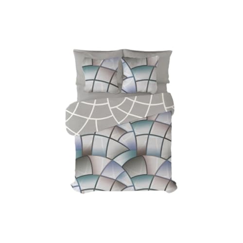Pierre Cardin Lucas Grey Duvet Cover Set 180 Bed 4 Pieces