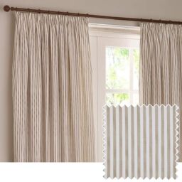 Yard Hebden Pencil Pleat Curtain Pair (Natural, 168 x 137 cm)