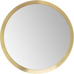 KARE Design Wall Mirror Arezzo, Brass, Round, Steel, Glass Mirrored, Diameter 100 cm, Modern, Room Decor, Home Decor for Living Room, Bedroom, Hallway, Office, Gold