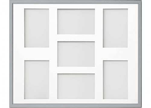 Frame Company Drayton Multi Aperture Photo Frame, Grey, 20x16 for 6x4 inch (x7)