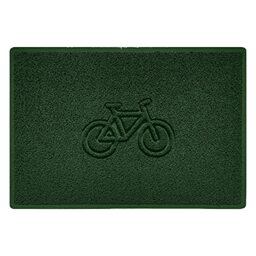 Nicoman Bike Embossed Shape Door Mat Dirt-Trapper Washable Barrier Doormat-(Use Indoor or Sheltered Outdoor)-(90x60cm/3x2ft,Large) Green