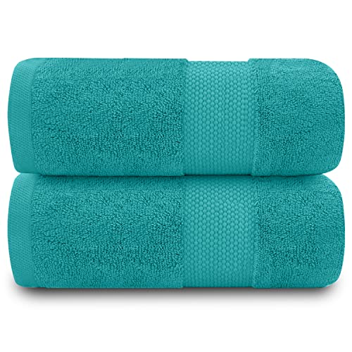 Gaveno Cavailia Egyptian Cotton Thick Absorbent 700 GSM Miami Bath Sheet, Pack of 2-Teal (90x140 cm), 224600