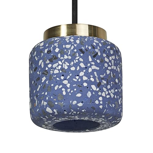 OSRAM Decor Terrazzo Decorative Pendant Light with Golden Accents, 100mm, with GU10 Plug-in Base, Blue