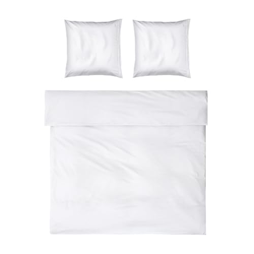 Möve Noblesse Bed Linen Set 200 x 200 cm + 2 x 80 x 80 cm 100% Cotton White/Moonlight
