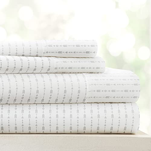 "Linen Market 4 Piece Full Bedding Sheet Set (Light Gray Arrows) - Sleep Better Than Ever with These Ultra-Soft & Cooling Bed Sheets for Your Full Size Bed - Deep Pocket Fits 16"" Mattress"
