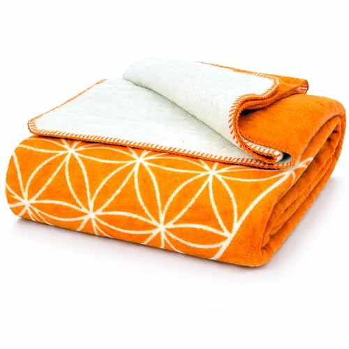Glart J2BO Flower of Life Snuggle Blanket 150x200 cm, Living Room Blanket made of Cotton Polyacrylic Mix for Sofa, Couch and Bed