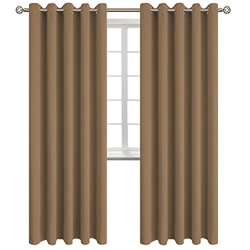 BGment Blackout Curtains for Bedroom - Grommet Thermal Insulated Room Darkening Curtains for Living Room, Set of 2 Panels (70 x 84 Inch, Taupe)