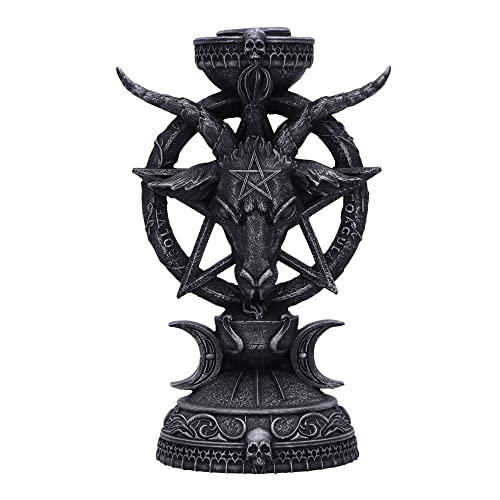 Nemesis Now Baphomet Candle Holder 15.5cm ??? Gothic Occult Tealight Holder ??? Hand-Painted Resin Ornament, Black