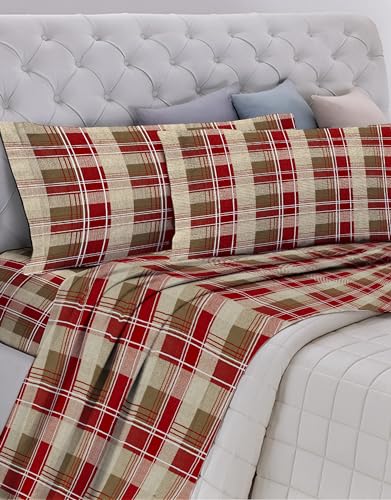 GEMITEX Double Set, Cotton, red, Queen-Size Bed