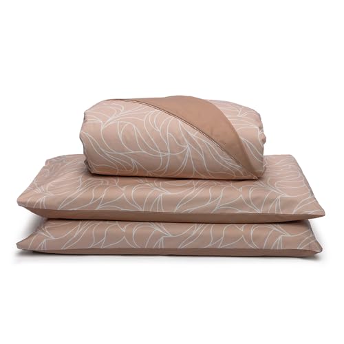 Foppapedretti Notte & Natura Double Bed Duvet Cover with 2 Pillowcases Wave Peach 100% Cotton, Made in Italy