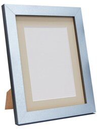 Q7 Picture Photo and Poster Frame, Silver with Light Grey Mount, 30 x 20 Inch Image Size A2, Plastic Glass
