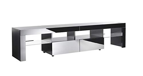 MMT 200cm Extra-Deep TV Stand – Large Entertainment Unit for TVs up to 90 Inches – Wide Modern Media Cabinet with Storage, Shelves & Cable Management