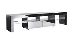 MMT 200cm Extra-Deep TV Stand – Large Entertainment Unit for TVs up to 90 Inches – Wide Modern Media Cabinet with Storage, Shelves & Cable Management