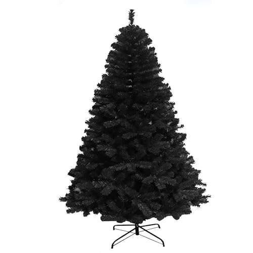 """Shatchi 4FT / 1.2M Alaskan Pine Black Artificial Christmas Tree Bushy, 230 Tips Xmas Home Decorations, PVC, 120CM / 4FT Black"""