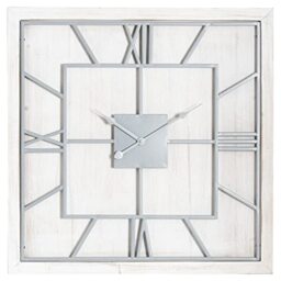 Hill Interiors Williston Square Wall Clock (90cm x 5cm x 90cm) (White/Silver)