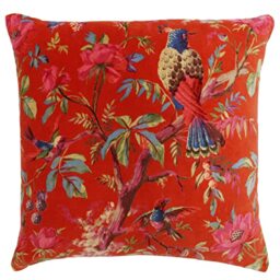 Paoletti Paradise Polyester Filled Cushion, Orange, Square