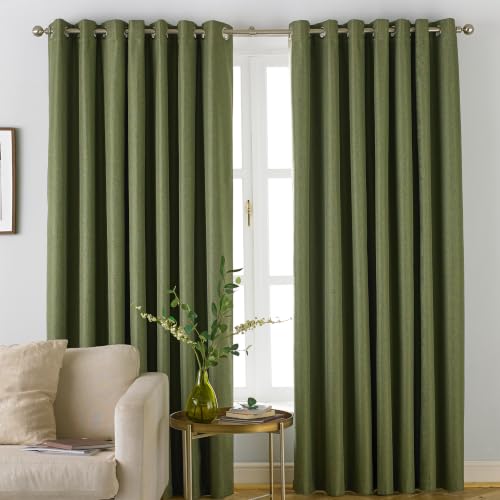 furn. Moon Eyelet Blackout Curtains, Khaki, 229 x 183cm