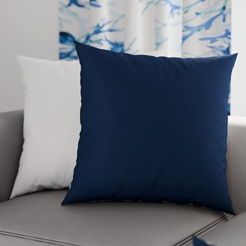 PETTI Artigiani Italiani - Pair of Pillow Cases 30 x 30 cm in Microfibre, Pillows for Bedroom Furniture, Sofa, Set of 2 Cushion Covers, Double Sided Pillowcase White Night Blue