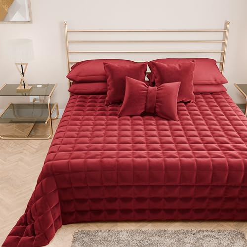PETTI Artigiani Italiani - One and a Half Square Quilt in Soft and Warm Velvet, Autumn Spring Quilt, One and a Half Bedspread, 100% Made in Italy