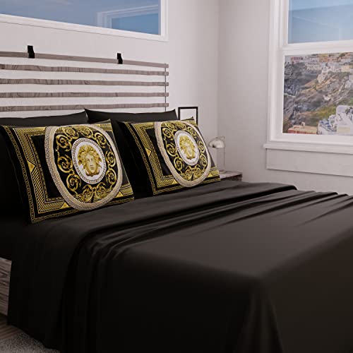 PETTI Artigiani Italiani - Complete Bed Set, Double Sheets, Baroque Bed Linen, Double Bed Set, Printed on Pillowcases 100% Made in Italy