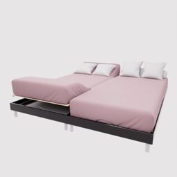 Soleil d'Ocre, TPR Fitted Sheet Cotton 57 Thread Count 2 x 80 x 200 cm Plain Old Pink
